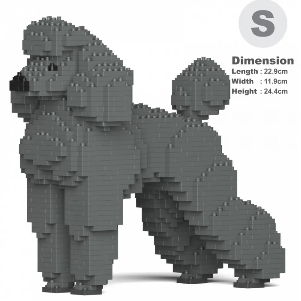 Jekca - Standard Poodle 01S-M03 - Lego - Sculpture - Construction - 4D - Brick Animals - Toys - Avvenice