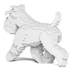 Jekca - Standard Schnauzer 03-S01 - Big - Lego - Sculpture - Construction - 4D - Brick Animals - Toys - Avvenice