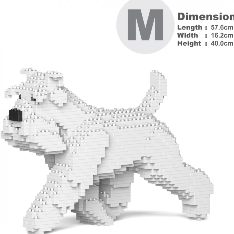 Jekca - Standard Schnauzer 03-S01 - Big - Lego - Sculpture - Construction - 4D - Brick Animals - Toys - Avvenice