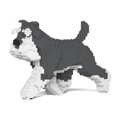 Jekca - Standard Schnauzer 03S-M01 - Lego - Sculpture - Construction - 4D - Brick Animals - Toys - Avvenice