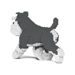 Jekca - Standard Schnauzer 03S-M01 - Lego - Sculpture - Construction - 4D - Brick Animals - Toys - Avvenice