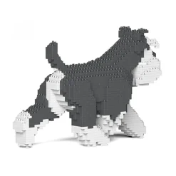 Jekca - Standard Schnauzer 03S-M01 - Lego - Sculpture - Construction - 4D - Brick Animals - Toys - Avvenice