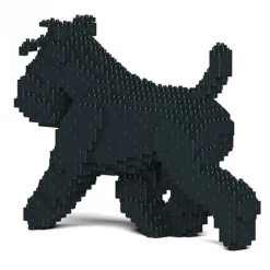 Jekca - Standard Schnauzer 03-M03 - Big - Lego - Sculpture - Construction - 4D - Brick Animals - Toys - Avvenice