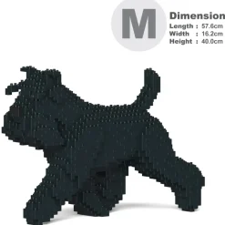 Jekca - Standard Schnauzer 03-M03 - Big - Lego - Sculpture - Construction - 4D - Brick Animals - Toys - Avvenice