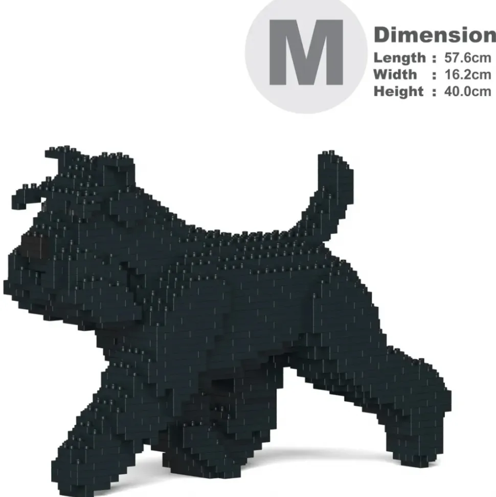 Jekca - Standard Schnauzer 03-M03 - Big - Lego - Sculpture - Construction - 4D - Brick Animals - Toys - Avvenice