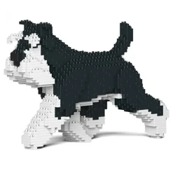 Jekca - Standard Schnauzer 03-M02 - Big - Lego - Sculpture - Construction - 4D - Brick Animals - Toys - Avvenice