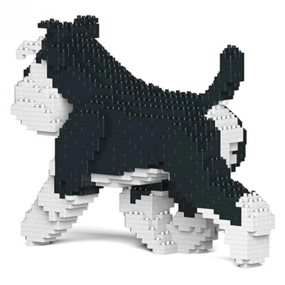Jekca - Standard Schnauzer 03-M02 - Big - Lego - Sculpture - Construction - 4D - Brick Animals - Toys - Avvenice