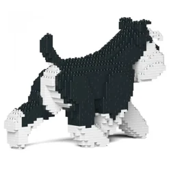 Jekca - Standard Schnauzer 03-M02 - Big - Lego - Sculpture - Construction - 4D - Brick Animals - Toys - Avvenice