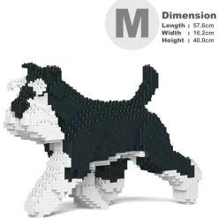 Jekca - Standard Schnauzer 03-M02 - Big - Lego - Sculpture - Construction - 4D - Brick Animals - Toys - Avvenice