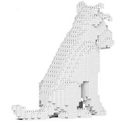 Jekca - Standard Schnauzer 04-S01 - Big - Lego - Sculpture - Construction - 4D - Brick Animals - Toys - Avvenice