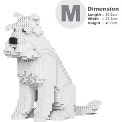 Jekca - Standard Schnauzer 04-S01 - Big - Lego - Sculpture - Construction - 4D - Brick Animals - Toys - Avvenice