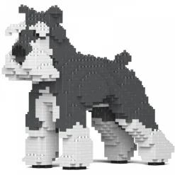 Jekca - Standard Schnauzer 01-M01 - Big - Lego - Sculpture - Construction - 4D - Brick Animals - Toys - Avvenice