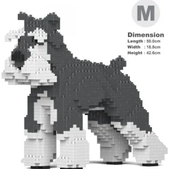 Jekca - Standard Schnauzer 01-M01 - Big - Lego - Sculpture - Construction - 4D - Brick Animals - Toys - Avvenice