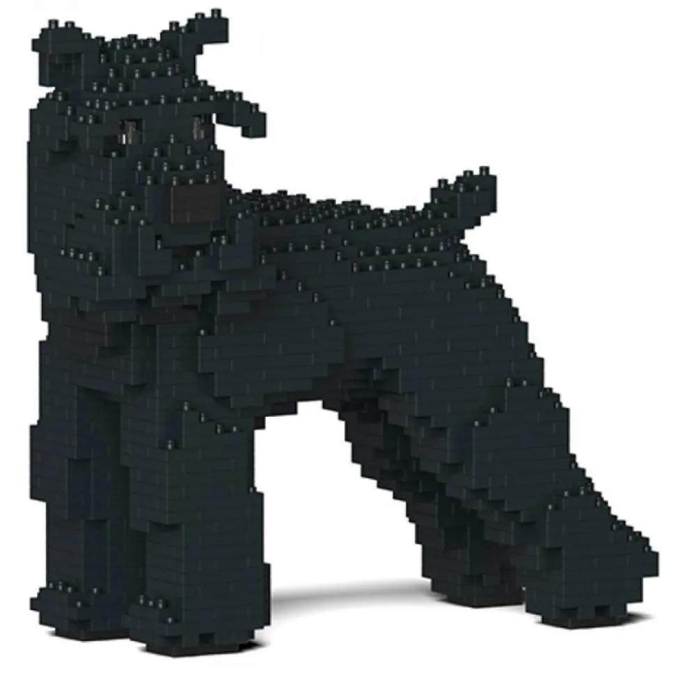 Jekca - Standard Schnauzer 02-M03 - Big - Lego - Sculpture - Construction - 4D - Brick Animals - Toys - Avvenice