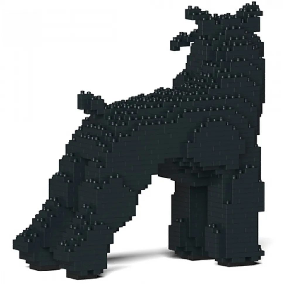 Jekca - Standard Schnauzer 02-M03 - Big - Lego - Sculpture - Construction - 4D - Brick Animals - Toys - Avvenice