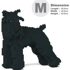 Jekca - Standard Schnauzer 02-M03 - Big - Lego - Sculpture - Construction - 4D - Brick Animals - Toys - Avvenice