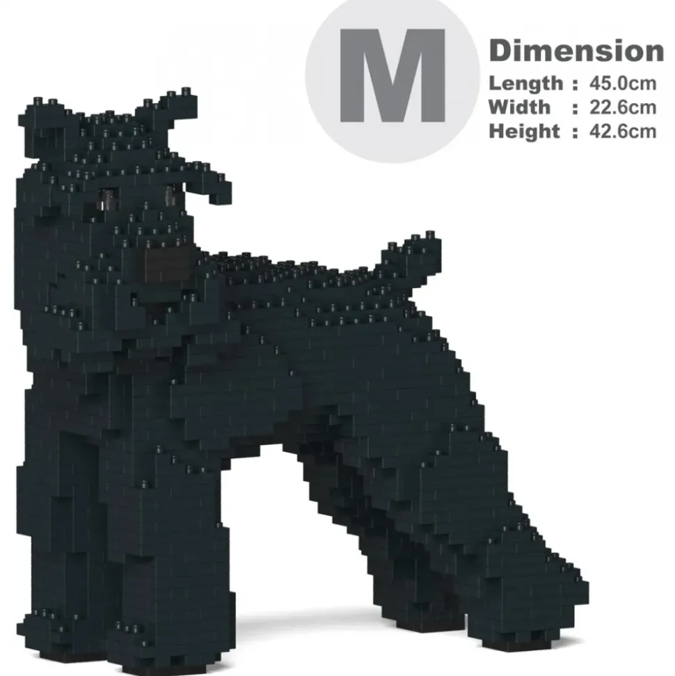 Jekca - Standard Schnauzer 02-M03 - Big - Lego - Sculpture - Construction - 4D - Brick Animals - Toys - Avvenice
