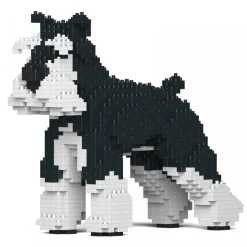 Jekca - Standard Schnauzer 01S-M02b - Lego - Sculpture - Construction - 4D - Brick Animals - Toys - Avvenice