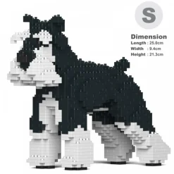 Jekca - Standard Schnauzer 01S-M02b - Lego - Sculpture - Construction - 4D - Brick Animals - Toys - Avvenice