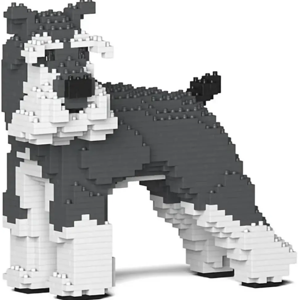 Jekca - Standard Schnauzer 02-M01 - Big - Lego - Sculpture - Construction - 4D - Brick Animals - Toys - Avvenice