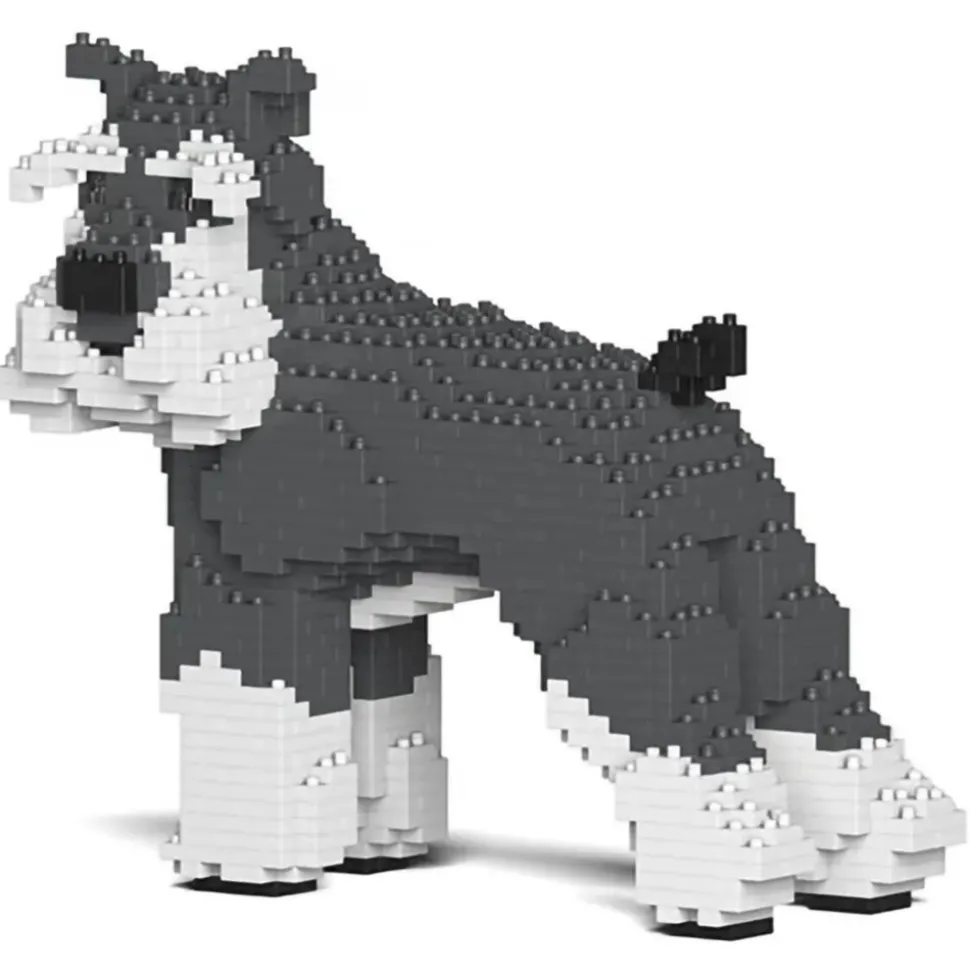 Jekca - Standard Schnauzer 02-M01 - Big - Lego - Sculpture - Construction - 4D - Brick Animals - Toys - Avvenice