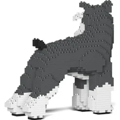 Jekca - Standard Schnauzer 02-M01 - Big - Lego - Sculpture - Construction - 4D - Brick Animals - Toys - Avvenice