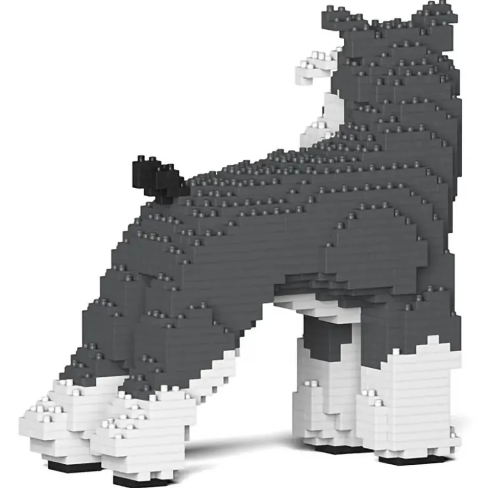 Jekca - Standard Schnauzer 02-M01 - Big - Lego - Sculpture - Construction - 4D - Brick Animals - Toys - Avvenice