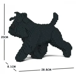 Jekca - Standard Schnauzer 03S-M03 - Lego - Sculpture - Construction - 4D - Brick Animals - Toys - Avvenice