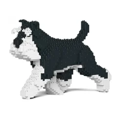 Jekca - Standard Schnauzer 03S-M02 - Lego - Sculpture - Construction - 4D - Brick Animals - Toys - Avvenice