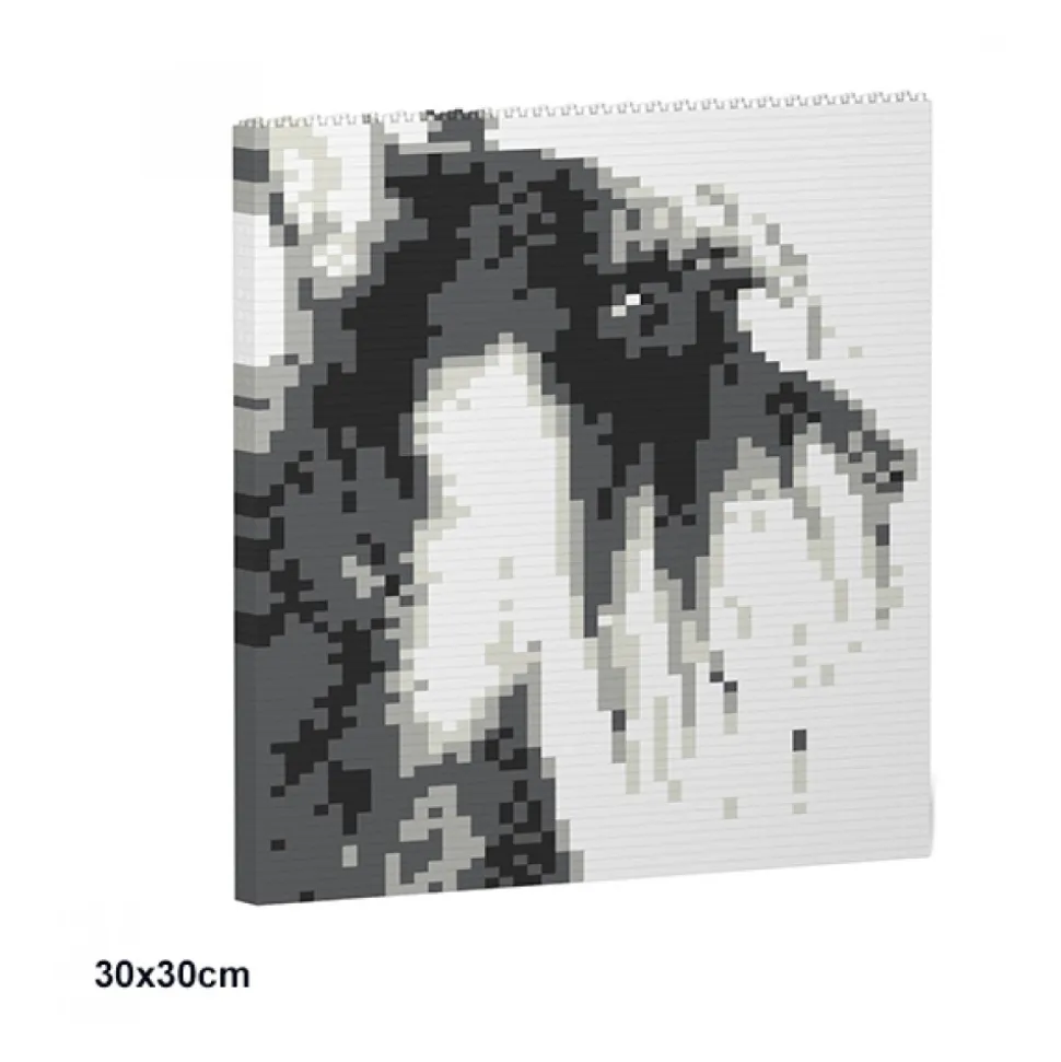 Jekca - Standard Schnauzer Brick Painting 02S - Lego - Sculpture - Construction - 4D - Brick Animals - Toys - Avvenice