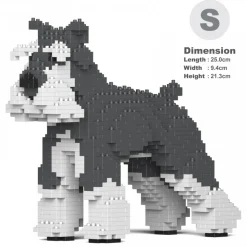 Jekca - Standard Schnauzer 01S-M01 - Lego - Sculpture - Construction - 4D - Brick Animals - Toys - Avvenice