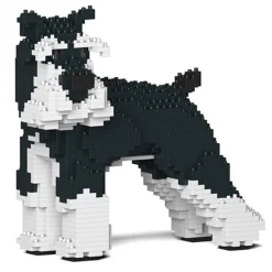 Jekca - Standard Schnauzer 02-M02 - Big - Lego - Sculpture - Construction - 4D - Brick Animals - Toys - Avvenice