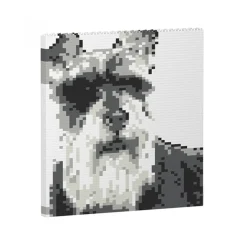 Jekca - Standard Schnauzer Brick Painting 01S - Lego - Sculpture - Construction - 4D - Brick Animals - Toys - Avvenice
