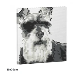 Jekca - Standard Schnauzer Brick Painting 01S - Lego - Sculpture - Construction - 4D - Brick Animals - Toys - Avvenice