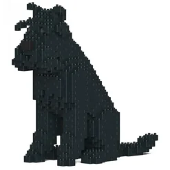 Jekca - Standard Schnauzer 04-M03 - Big - Lego - Sculpture - Construction - 4D - Brick Animals - Toys - Avvenice