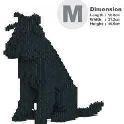 Jekca - Standard Schnauzer 04-M03 - Big - Lego - Sculpture - Construction - 4D - Brick Animals - Toys - Avvenice