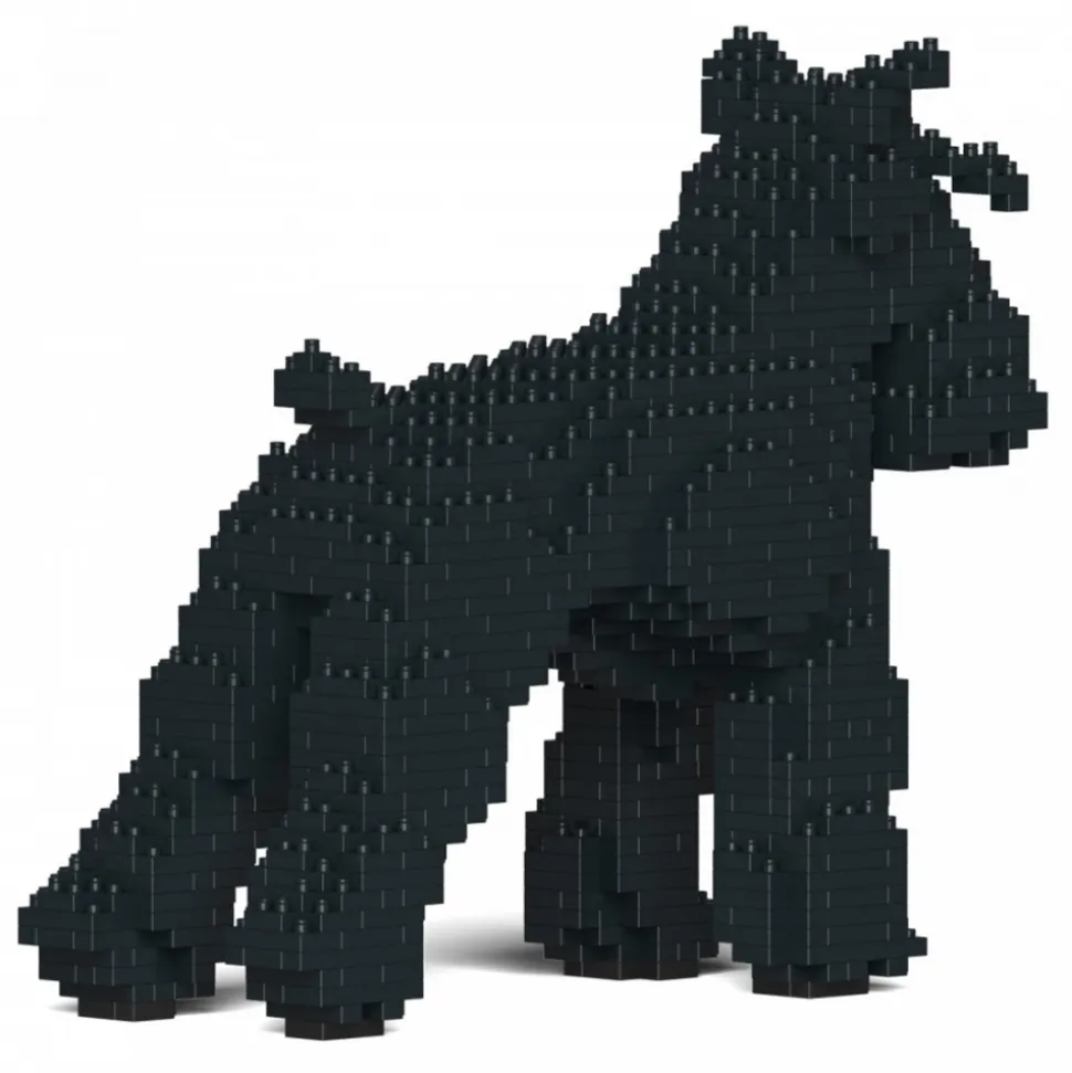 Jekca - Standard Schnauzer 01-M03 - Big - Lego - Sculpture - Construction - 4D - Brick Animals - Toys - Avvenice