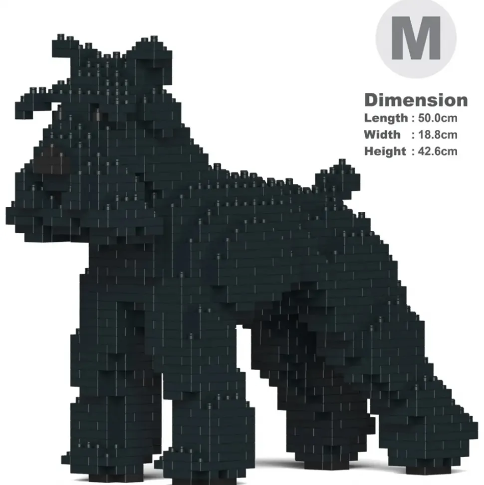 Jekca - Standard Schnauzer 01-M03 - Big - Lego - Sculpture - Construction - 4D - Brick Animals - Toys - Avvenice