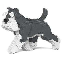 Jekca - Standard Schnauzer 03-M01 - Big - Lego - Sculpture - Construction - 4D - Brick Animals - Toys - Avvenice