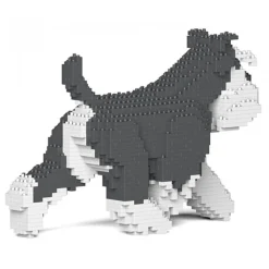 Jekca - Standard Schnauzer 03-M01 - Big - Lego - Sculpture - Construction - 4D - Brick Animals - Toys - Avvenice