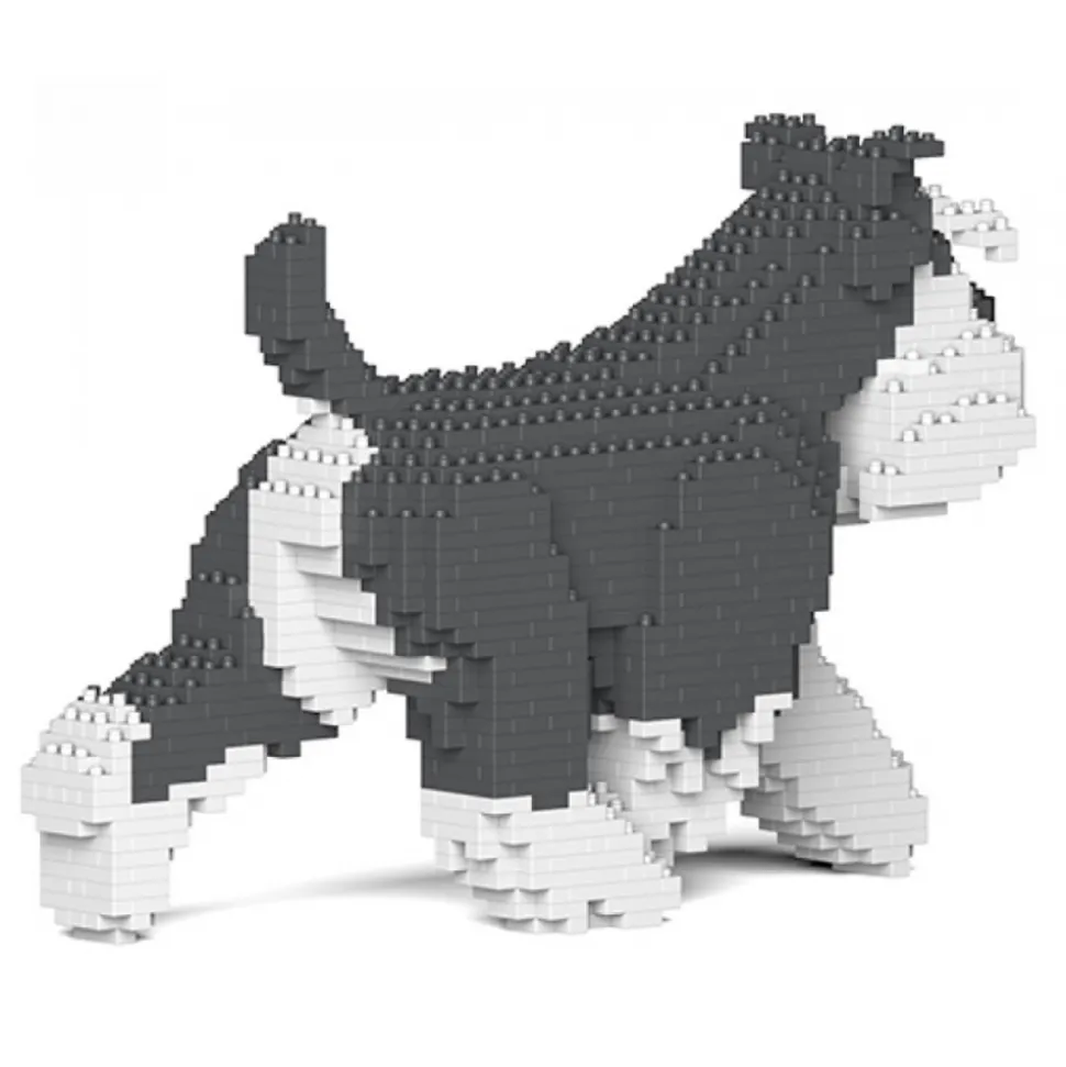 Jekca - Standard Schnauzer 03-M01 - Big - Lego - Sculpture - Construction - 4D - Brick Animals - Toys - Avvenice