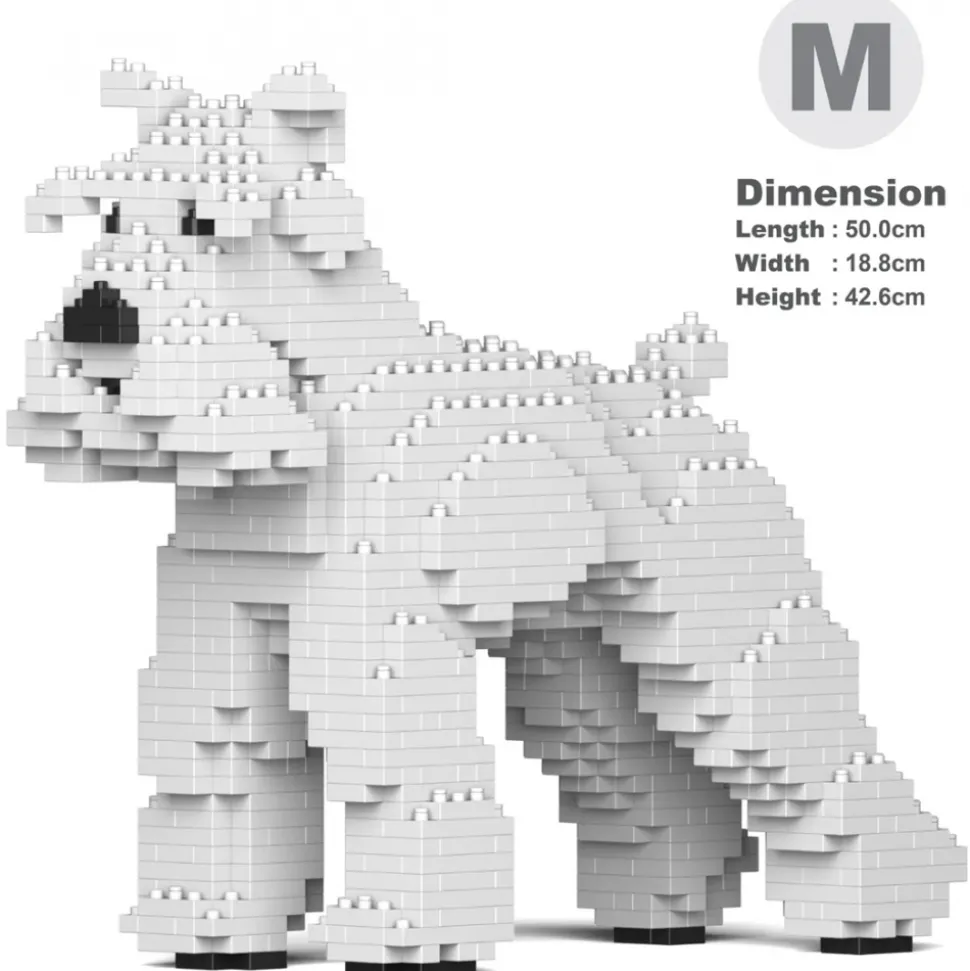 Jekca - Standard Schnauzer 01-S01 - Big - Lego - Sculpture - Construction - 4D - Brick Animals - Toys - Avvenice