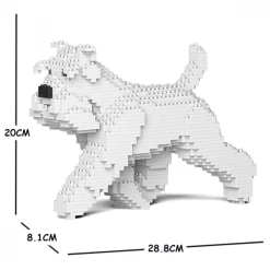 Jekca - Standard Schnauzer 03S-S01 - Lego - Sculpture - Construction - 4D - Brick Animals - Toys - Avvenice