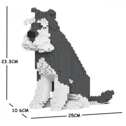 Jekca - Standard Schnauzer 04S-M01 - Lego - Sculpture - Construction - 4D - Brick Animals - Toys - Avvenice
