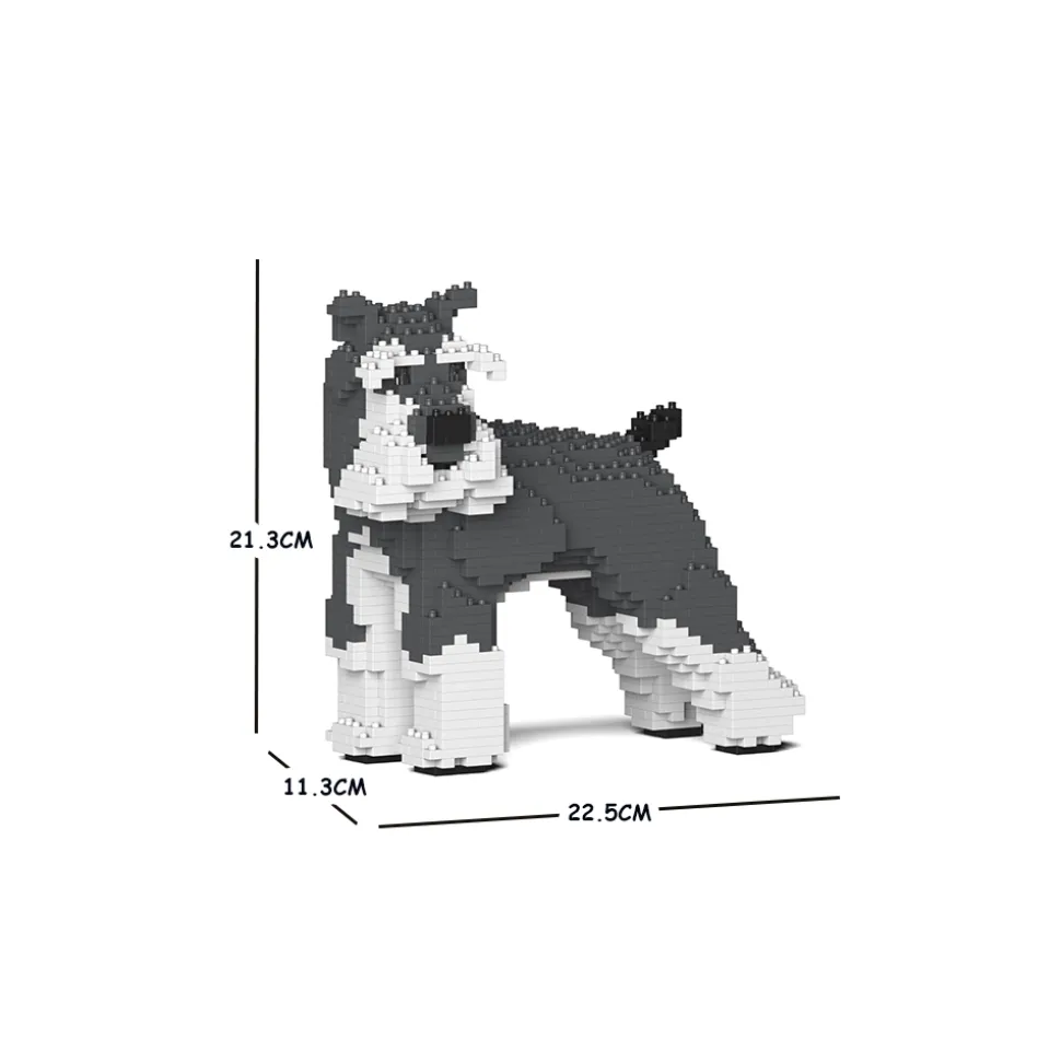 Jekca - Standard Schnauzer - Dog - 02S-M01 - Lego - Sculpture - Construction - 4D - Brick Animals - Toys - Avvenice