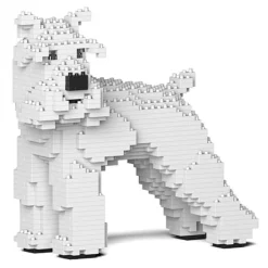 Jekca - Standard Schnauzer 02-S01 - Big - Lego - Sculpture - Construction - 4D - Brick Animals - Toys - Avvenice