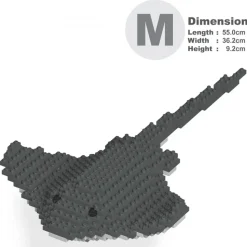Jekca - Stingray 01 - Big - Lego - Sculpture - Construction - 4D - Brick Animals - Toys - Avvenice