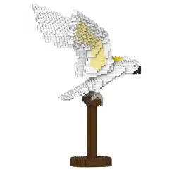 Jekca - Sulphur-Crested Cockatoo 02S - Lego - Sculpture - Construction - 4D - Brick Animals - Toys - Avvenice