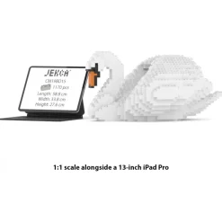 Jekca - Swan 01 - Big - Lego - Sculpture - Construction - 4D - Brick Animals - Toys - Avvenice