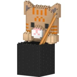 Jekca - Tabby Cat Pencil Cup 01S - Lego - Sculpture - Construction - 4D - Brick Animals - Toys - Avvenice